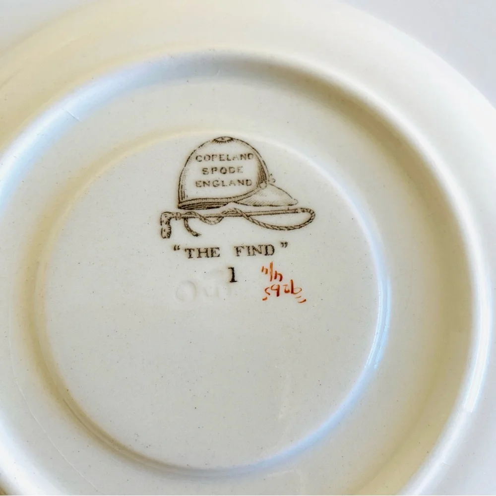 Vintage Copeland Spode Porcelain Hunting Equestrian Themed Saucer Plates Three
